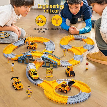Toystar | Pista de Carreras Flexible - Set de Juguetes de Riel Flexible Pista de Carreras